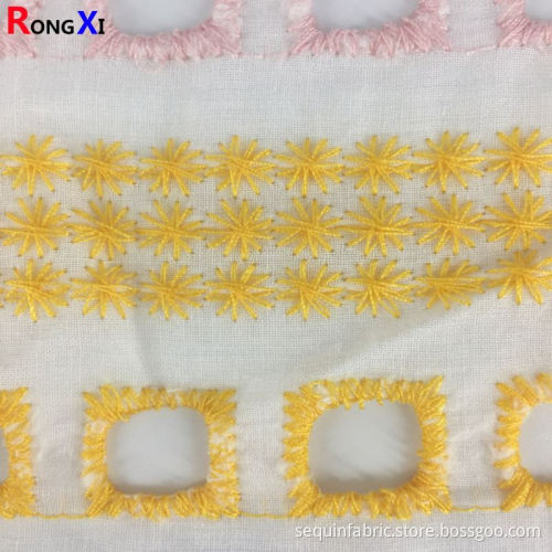 New Design Cotton Border Embroidery Fabric